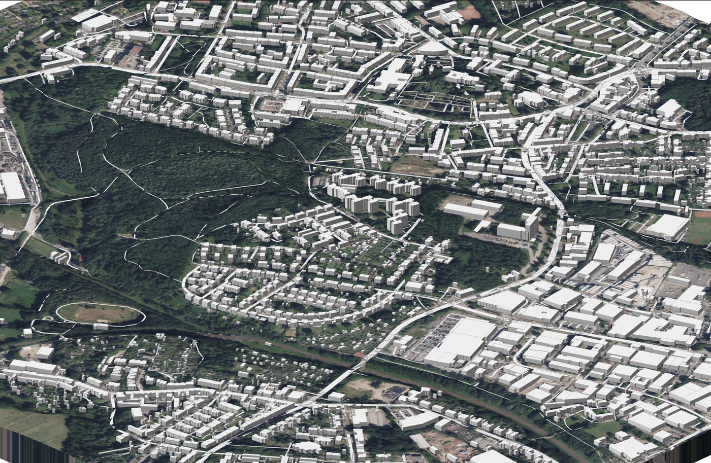 Texturiertes 3D-Stadtmodell